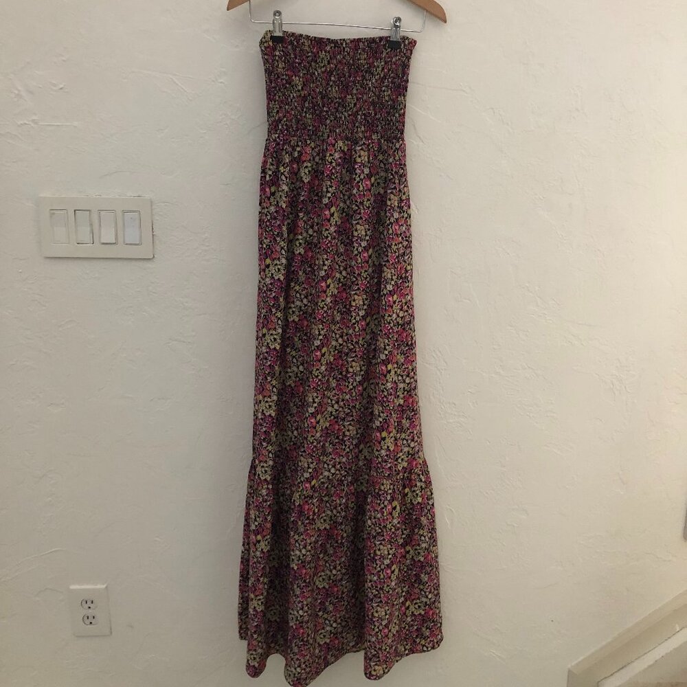 Parker silk strapless maxi dress; size small